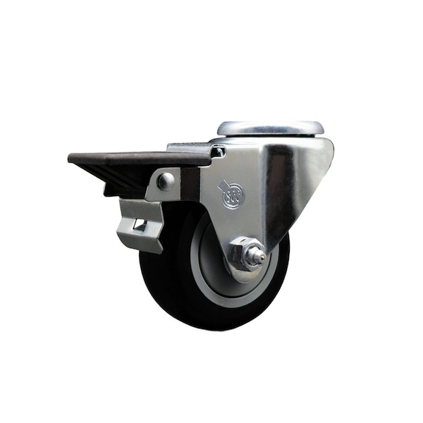3'' Black Poly Wheel Swivel Bolt Hole Caster with Posi Lock Brake